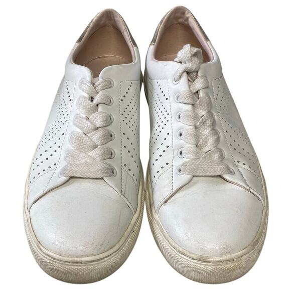 KATE SPADE "Aaron" Women’s Perforated Spade White/Rosegold Leather/Upper, 9.5B - Picture 1 of 9